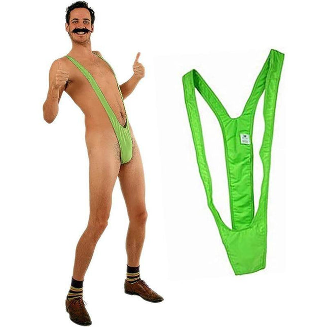 Trikini Men Green party outfit with bold, playful design for bachelor parties and themed events.