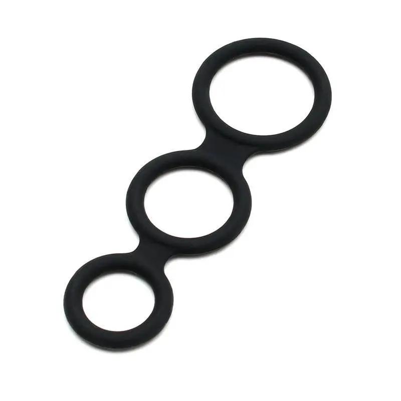 Triple Cock Ring Black - secretsextoys.store
