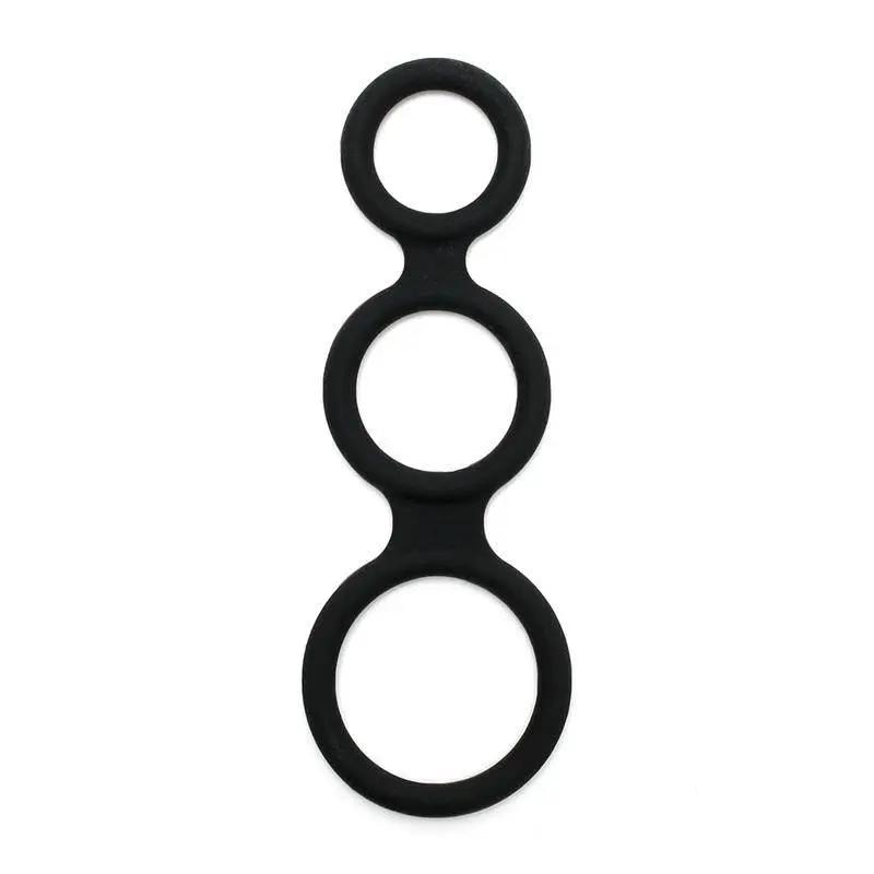 Triple Cock Ring Black - secretsextoys.store