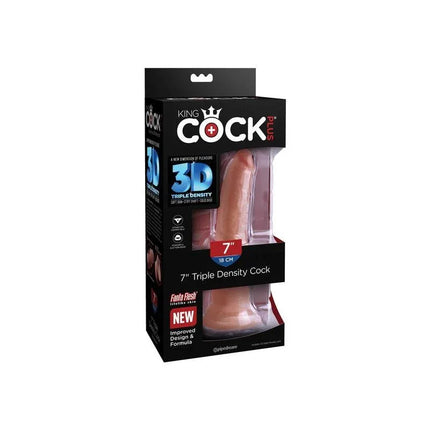 Triple Density Dildo 7 Caramel in packaging by King Cock Plus