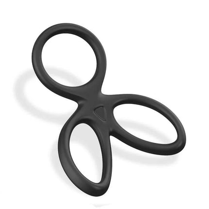 Triple Penis and Testicles Ring Liquid Silicone for enhanced arousal and performance, three-ring silicone design for men.