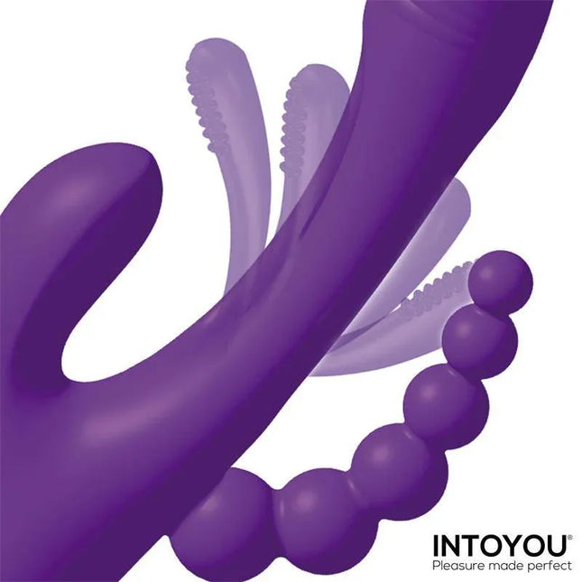 Triya Vibe with Flipping Tongue and Anal Beads by Intoyou, featuring three motors for customized pleasure.