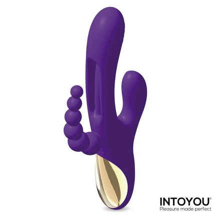 Triya Vibe with Flipping Tongue and Anal Beads in purple, featuring multi-functional design for customizable pleasure by Intoyou.