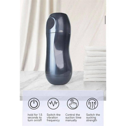 Tronik 2.0 Sucking and Vibrating Masturbator USB - sleek design on display with control features