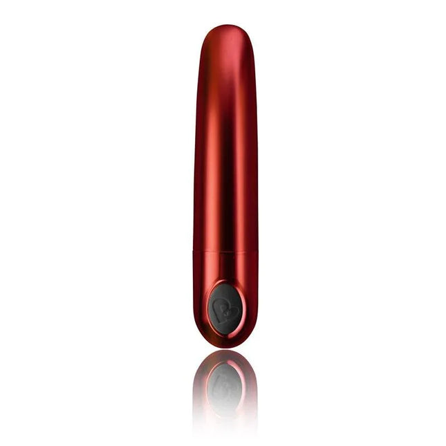 Truly Yours Vibrating Bullet Ruby Caress Metallic Red with sleek design for precise stimulation.