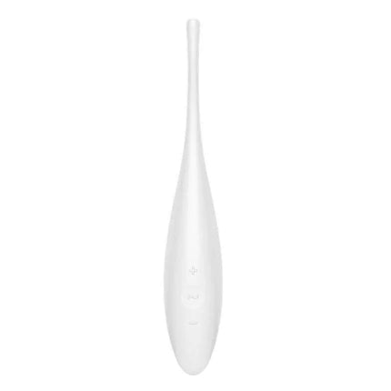 Twirling Joy Rotating Stimulator APP White, silicone pleasure device for erogenous zones, Satisfyer, compact design.