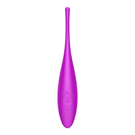 Twirling Joy Rotating Stimulator with APP Fuchsia - premium silicone clitoral vibrator with narrow, tapered tip in vibrant fuchsia