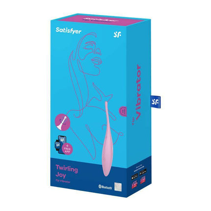 Twirling Joy Rotating Stimulator with APP Pink in original product packaging showcasing design and features.