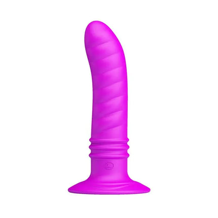 Twist Vibrator Anal Plug in vibrant pink silicone with ribbed texture for multi-speed stimulation