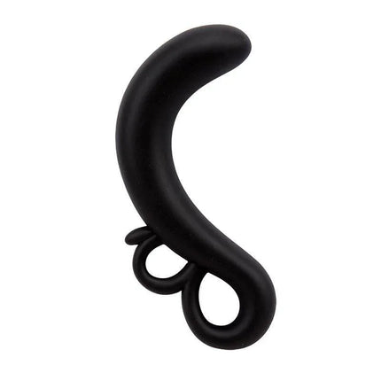 Two-Finger G-Spot Plug Silicone Black ergonomic design made from body-safe silicone.