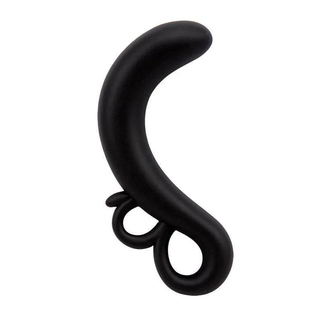 Two-Finger G-Spot Plug Silicone Black ergonomic design made from body-safe silicone.