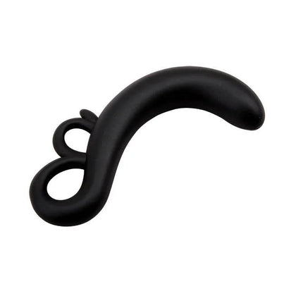 Two-Finger G-Spot Plug Silicone Black, ergonomic design, soft medical-grade silicone.