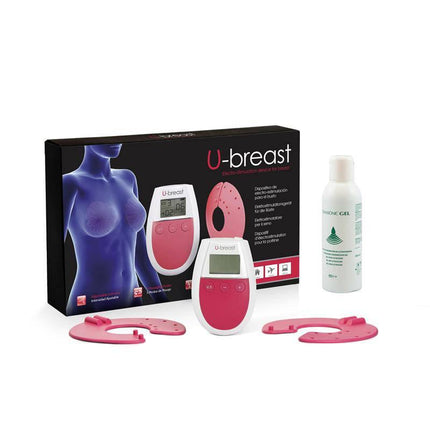 U-Breast device kit including electrostimulation unit and accessories for non-surgical breast enhancement