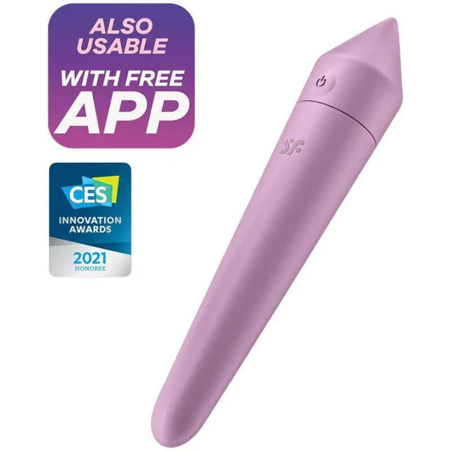 Ultra Power Bullet 8 Vibrating Bullet with APP Lilac, 2021 CES Innovation Honoree, app-controlled for versatile stimulation.