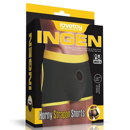 Underpants/Boxer Shorts Horny Size XL/XXL Unisex in packaging, open-back design, yellow and black color.