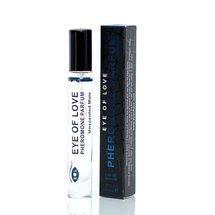 Packaged 10 ml bottle of "unscented pheromones For Him 10 ml" for subtle pheromone appeal and customizable scent pairing.