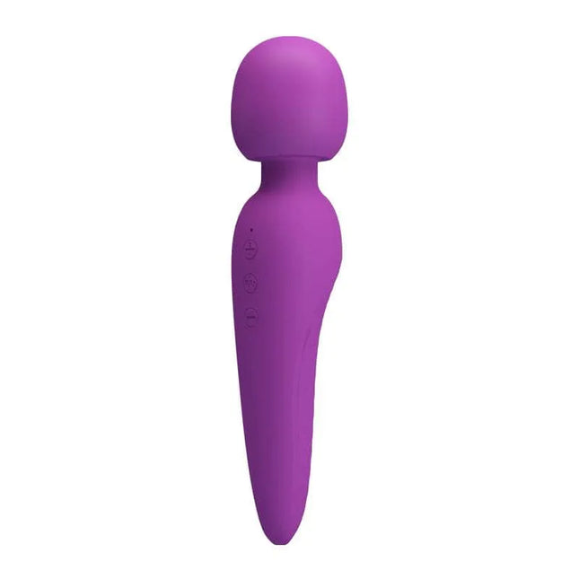 USB Rechargeable Meredith Wand Massager in purple color with ergonomic design for targeted muscle relief and relaxation.