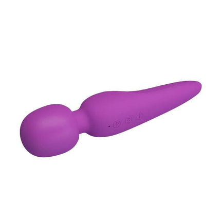 Purple USB Rechargeable Meredith Wand Massager with ergonomic design for muscle relief and relaxation, featuring multiple speed settings.