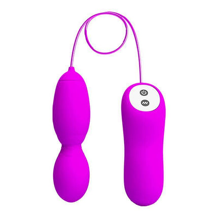 Vega Vibrating and Rotating Egg by Pretty Love with dual-action silicone design and wired remote control for diverse stimulation.