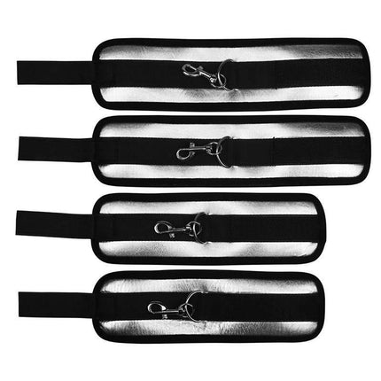 Velcro Bed Restraints Adjustable with black and silver design on a white background