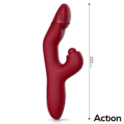 Velter Soft Clit Hitting Ball with Vibration and Heating Function in red color, features 5 rhythm modes for clitoral stimulation.