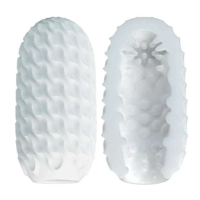 Venus-X Fantasy Ball Male Masturbator with ribbed and ridged texture for intense stimulation, featuring realistic entry point.