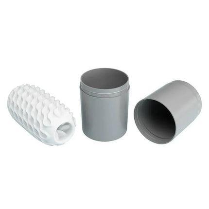 Venus-X Magic Ball Male Masturbator components displayed including ribbed sleeve and casing.