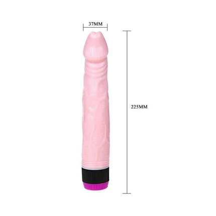 Vibe Adour Club Flesh vibrator, realistic design, pink, measurements 37mm width and 225mm height