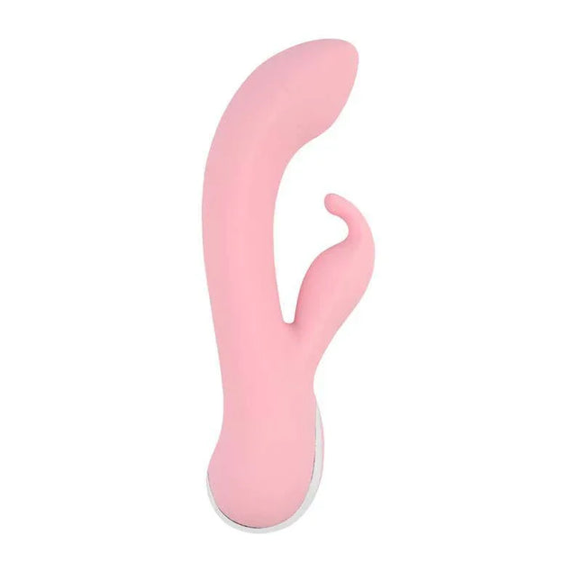 Vibe and Rotating Missile Bunny vibrator with dual-action vibration and rotation features, pink design, rechargeable device.