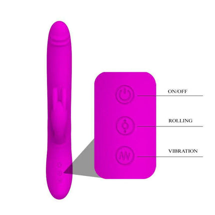Vibe and Rotator Byron Purple with control panel showing on/off, rolling, and vibration functions