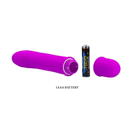 Vibe Beck Purple luxury silicone vibrator with battery, designed for dual-action stimulation targeting G-spot and clitoris.