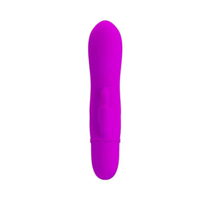Vibe Caesar Purple G-spot vibrator with 10 functions and waterproof design, USA-made, 11.5cm length, requires 1 AAA battery.