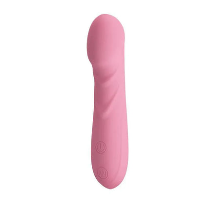 Vibe Candice Soft Pink silicone massager with 30 vibrating functions for focused G-spot stimulation.