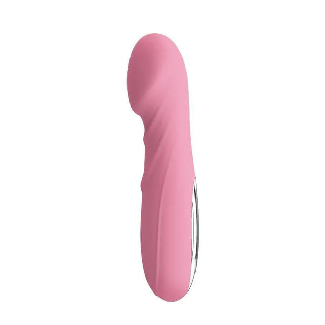 Vibe Candice Soft Pink silicone massager with ergonomic design for G-spot stimulation, featuring 30 vibrating functions for versatile pleasure.