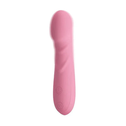 Vibe Candice Soft Pink silicone massager with ergonomic design for G-spot stimulation, featuring 30 vibrating functions.