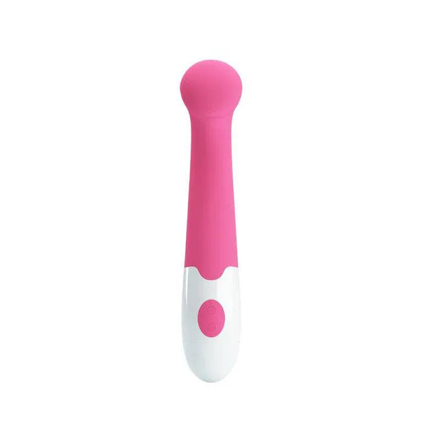 Vibe Charles Pink compact vibrator with velvety silhouette and 30 vibration functions
