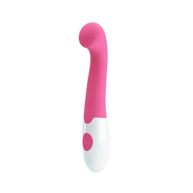 Vibe Charles Pink vibrator with rounded velvety design, offering multiple vibration patterns for personal pleasure.