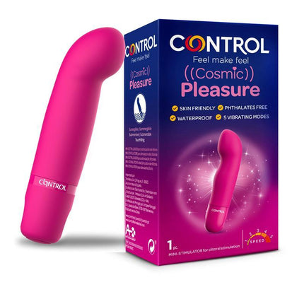 Vibe Cosmic Pleasure product packaging showcasing waterproof design and five vibrating modes for enhanced sensations.