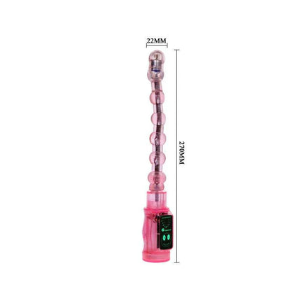 Vibe Distortion Pink bendable vibrator with flexible design for targeted stimulation, featuring six vibration functions, 270mm length.