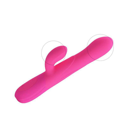 Vibe Douglas Inflatable Function pink dual-motor vibrator with customizable settings and 7 vibration functions.