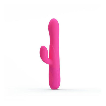 Vibe Douglas Inflatable Function dual-motor vibrator in pink with adjustable fullness and 7 vibration functions for enhanced pleasure.