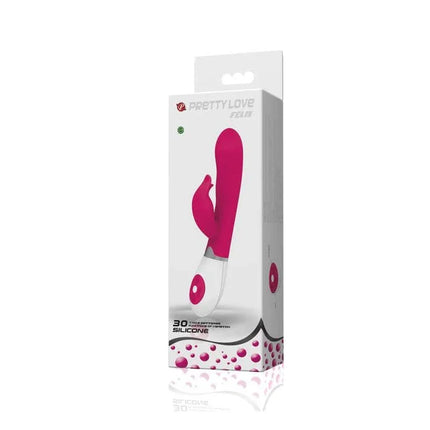 Vibe Felix Purple silicone vibrator in packaging, dual-action design for G-spot and clitoral stimulation, premium quality