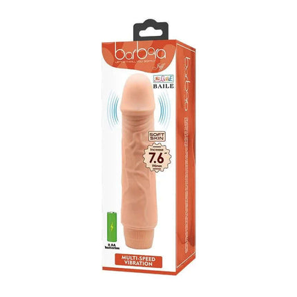 Vibe Flesh lifelike vibrator in packaging, with realistic texture and multi-speed settings, ideal for beginners and enthusiasts.