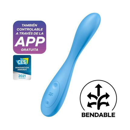 Vibe G-Spot Flex 4 with APP Satisfyer Connect Blue with flexible design and app control features.