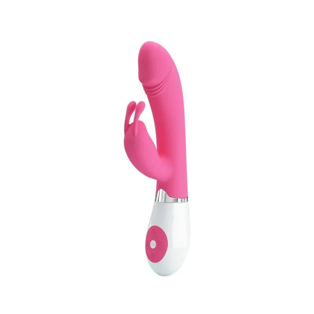 Vibe Gene Pink dual G-spot and clitoral vibrator with flexible silicone design