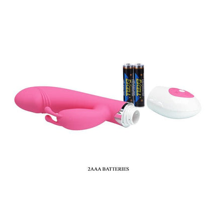 Vibe Gene Pink dual G-spot and clitoral vibrator with remote and batteries