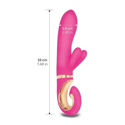 Vibe Grabbit Mini Dolce Violet premium vaginal G-spot vibrator made of BIOSKIN material, eco-friendly silicone, 19 cm long.