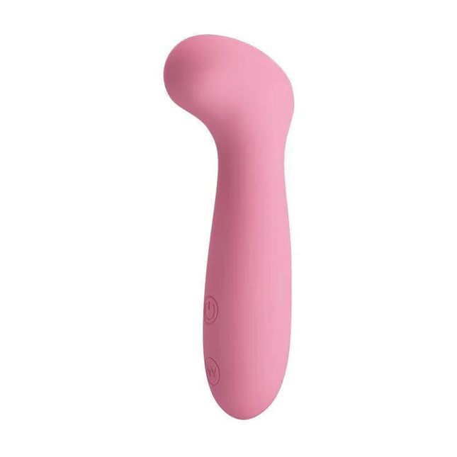 Vibe Grace Soft Pink compact clitoral massager with 30 vibration modes, made of 100% silicone, designed for personalized pleasure.