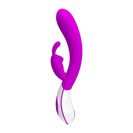 Vibe Harlan Purple 12-function G-spot vibrator with curved design for clitoral stimulation, made from soft silicone.