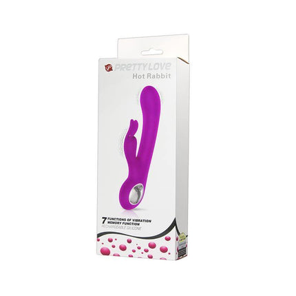 Vibe Hot Rabbit Purple premium rabbit vibrator in packaging, crafted for targeted pleasure with customizable vibrations.